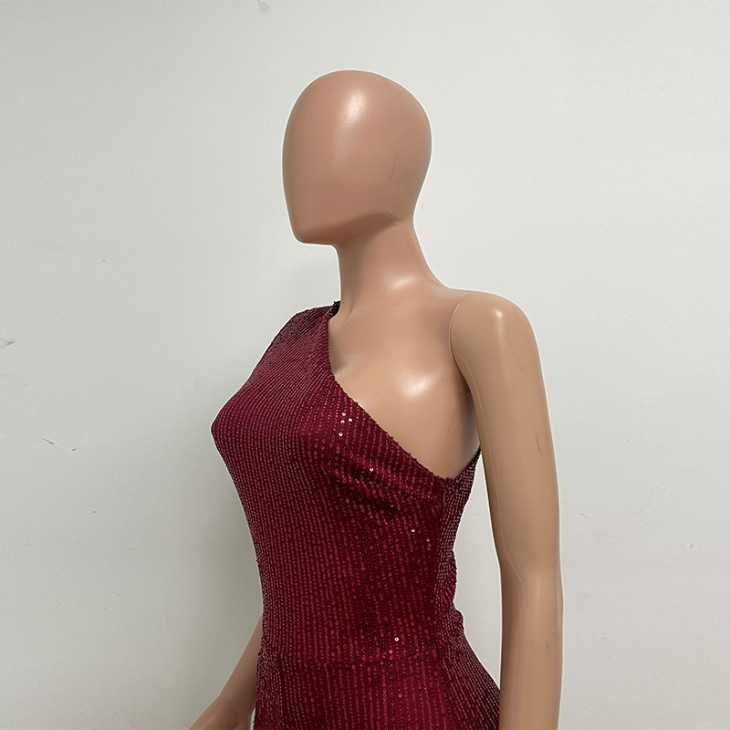 新中式无袖连体衣独立站夏季单肩亮片连体裤女批发详情50