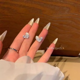 银针养耳洞猫眼石耳钉六件套睡觉免摘耳骨钉设计感小众耳饰配饰女详情4