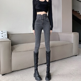 牛仔裤女复古韩版直筒宽松高腰2025春秋季新款潮小个子窄版阔腿裤详情16