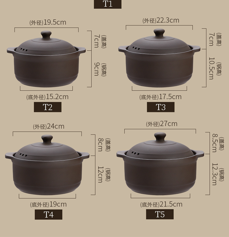 煲仔饭专用砂锅陶瓷家用煲汤炖锅无釉燃气灶明火无涂层砂锅耐高温详情19