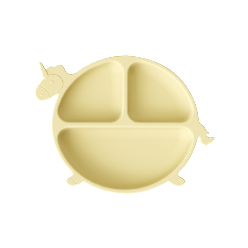 Mother and baby silicone compartments suction cup plates, cartoon dinosaur one-piece baby and toddler separation complementary food tableware Heguo pic 24