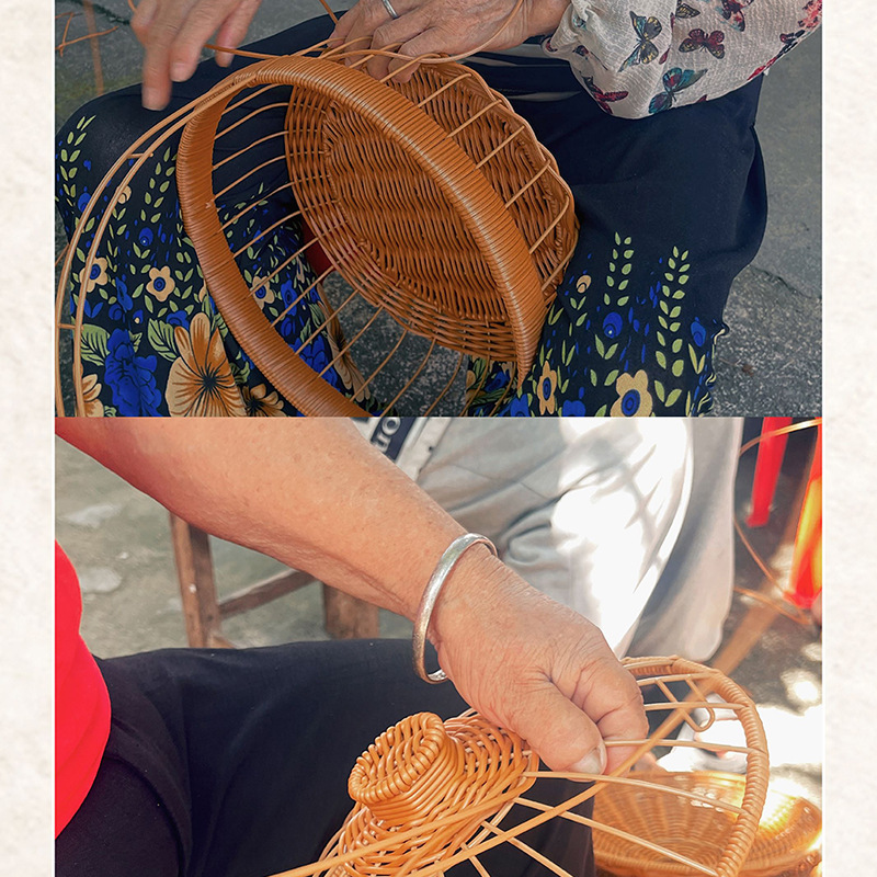 仿藤编织创意家用桌面水果篮子点心糖果篮水果吊篮零食收纳篮详情18