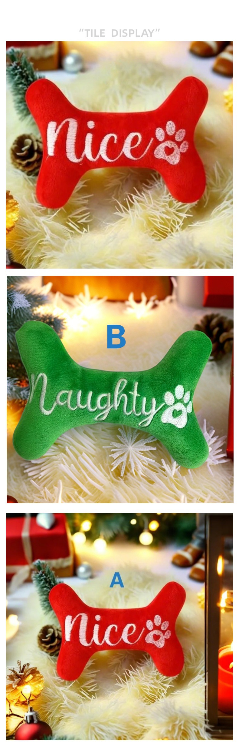 圣诞骨头玩具宠物狗狗解闷玩具动物系列毛绒发声玩偶耐抓磨玩具现详情6