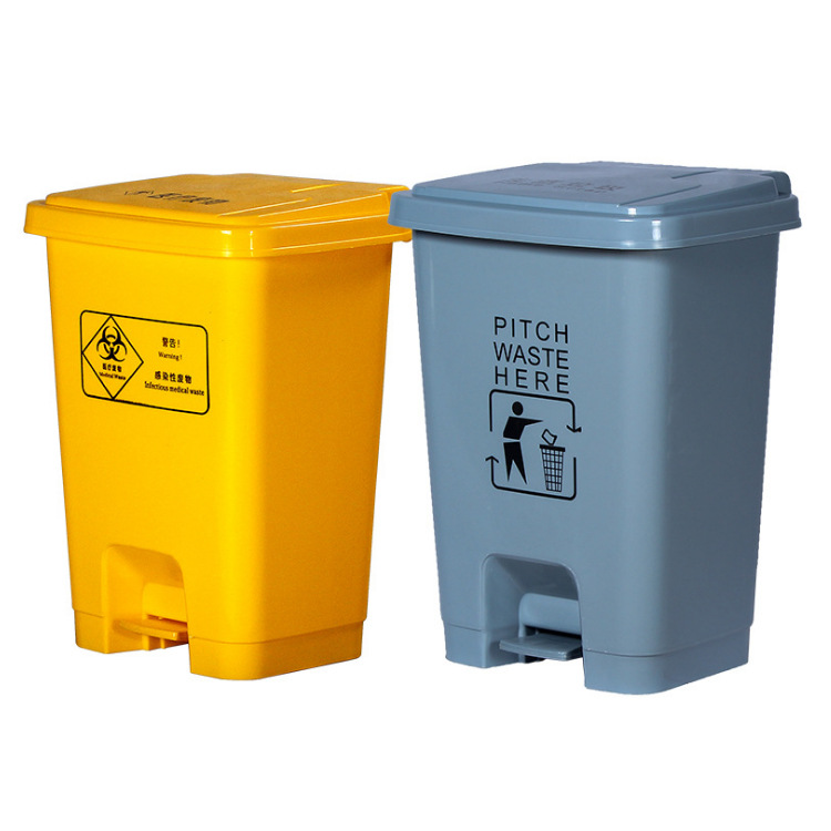 外贸专供医疗利器盒医用废物垃圾桶带盖收纳圆形方形大容量垃圾桶详情9
