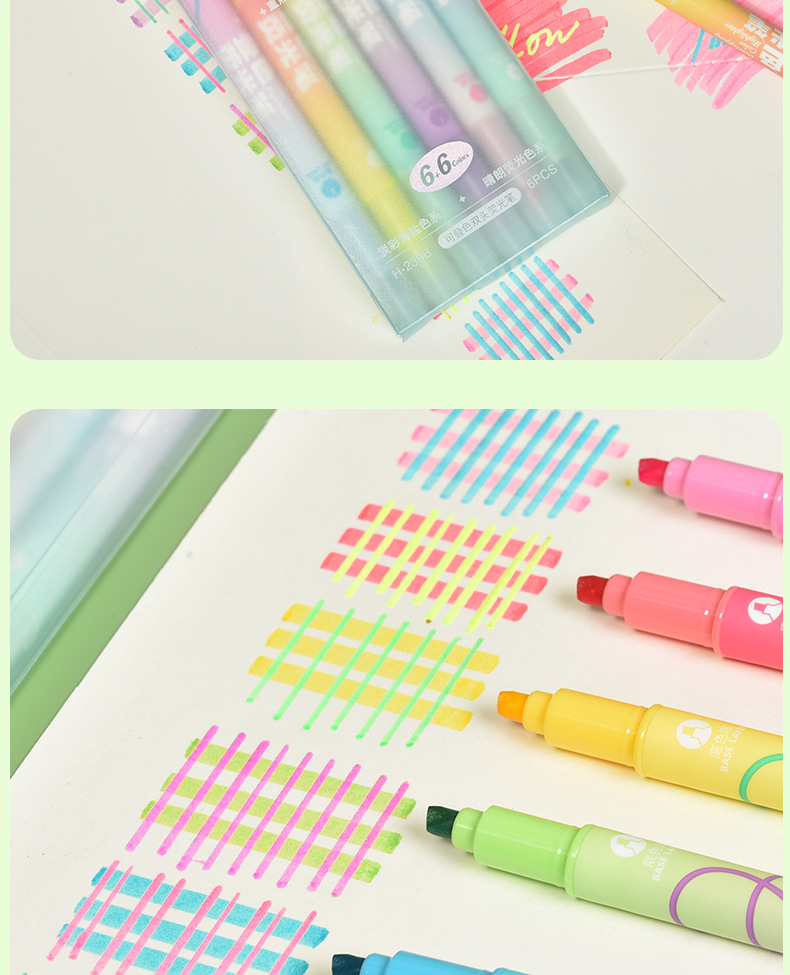 Tianfeng 239B Multi-color double-headed highlighter pen, key point marking pen, note-taking and journal-making pen, multi-color fluorescent pen pic 15