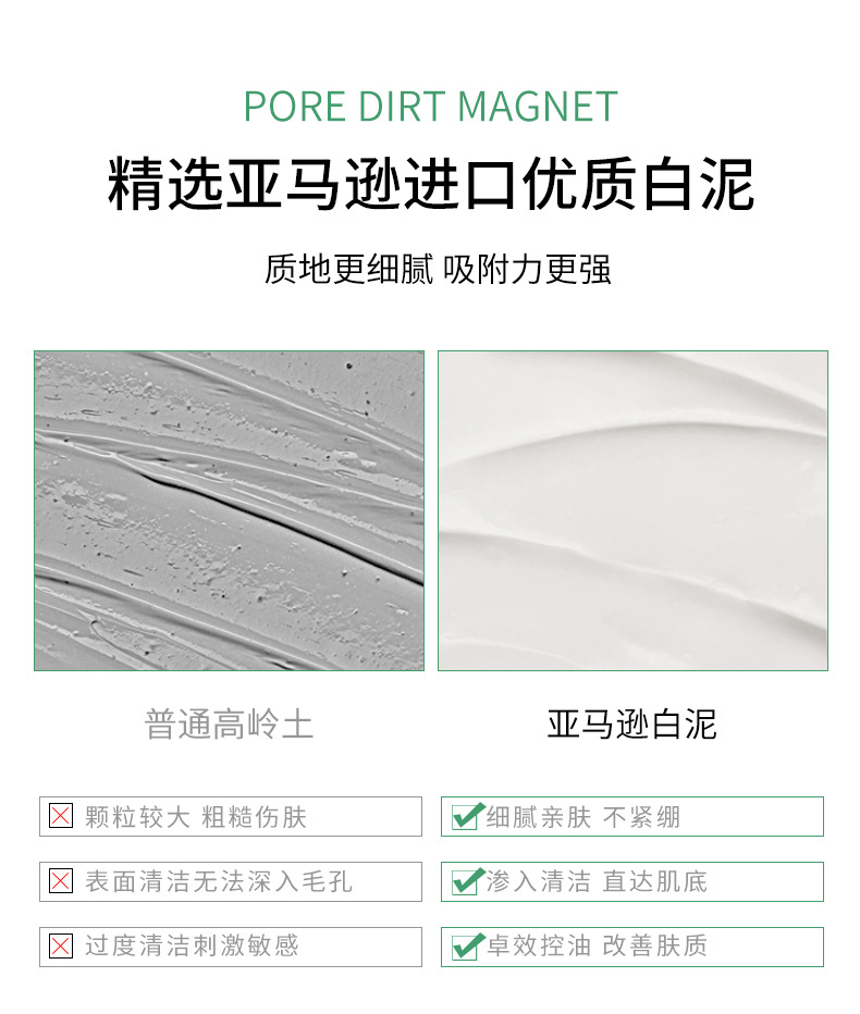 叶绿素氨基酸洗面奶去黑头收缩毛孔学生党深层清洁控油淡痘洁面泥详情9