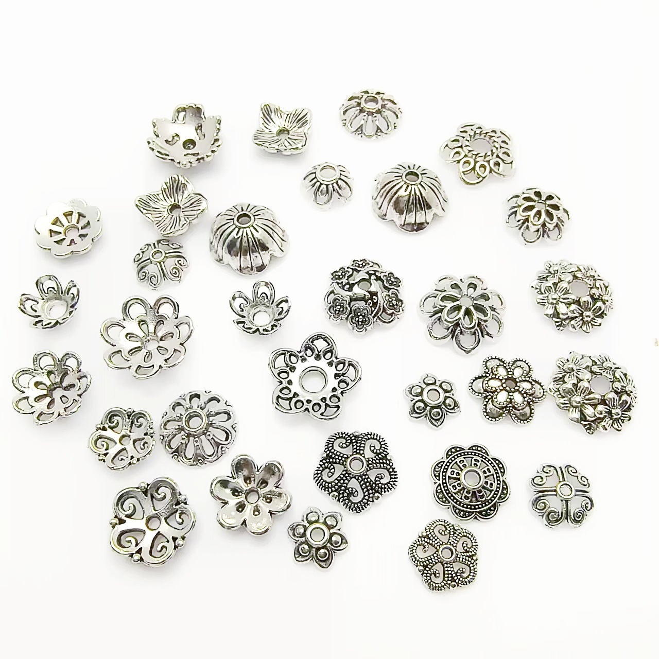 藏银花托隔片文玩配珠隔珠垫片手串珠子手链垫片diy跨境饰品配饰详情6