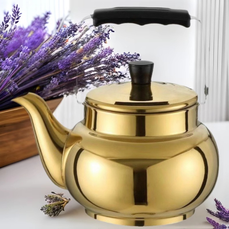 Stainless steel teapot, water bottle, gold with filter, commercial tea water bottle, handle with sound, gold water bottle, 3L water bottle pic 4