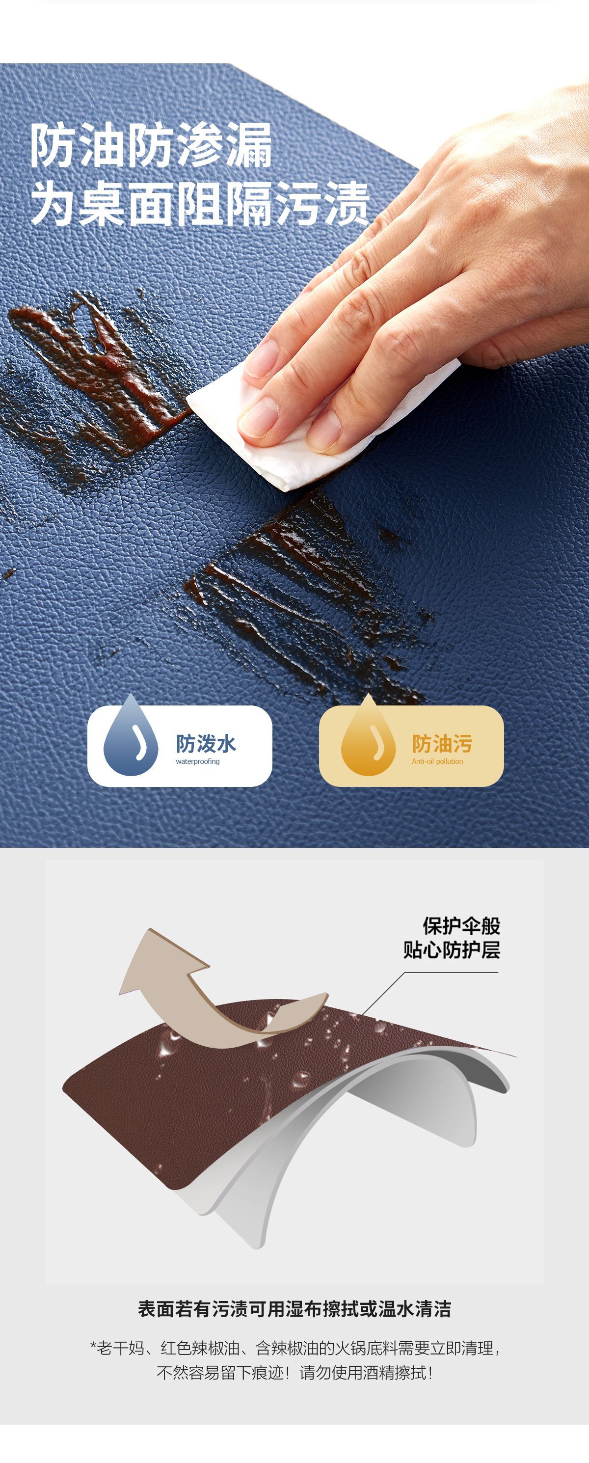 Tabletex热销现货防油污防水餐垫隔热垫印刷皮革餐垫桌垫杯垫详情8