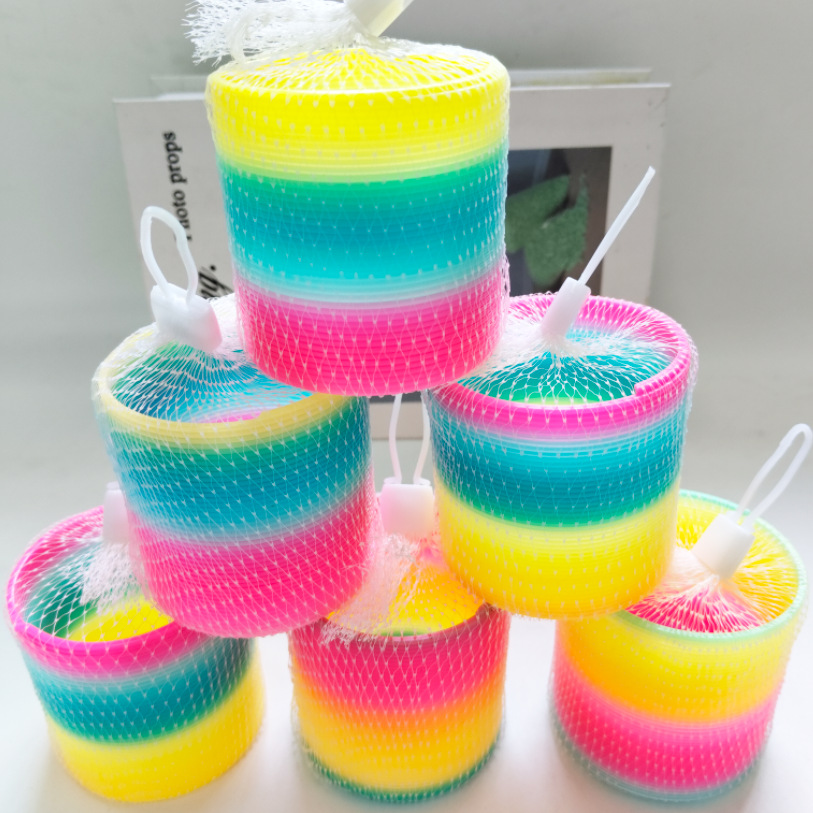 魔力彩虹圈迷你笑脸3.2x3.5CM叠叠乐七彩弹簧圈儿童玩具工厂批发详情4