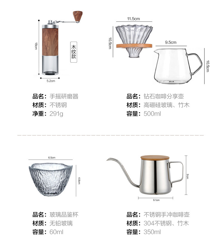 高级感跨境现货咖啡磨豆机手摇研磨机不锈钢研磨器手磨咖啡机一人详情39