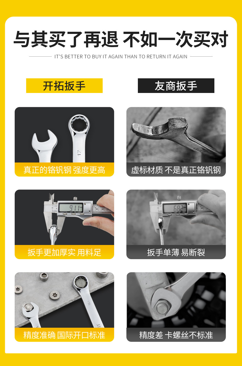 开拓两用扳手开口扳手梅花扳手梅开扳手汽修工具6-27mm扳手工具详情2