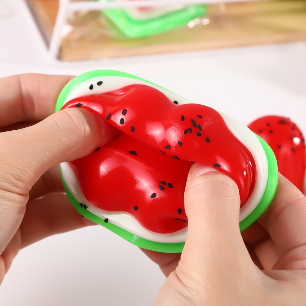 Fun Watermelon Jelly Kneading Fun, a popular imitation pudding, stress-relieving toy, slow rebound, release stress relief, food and play pic 6