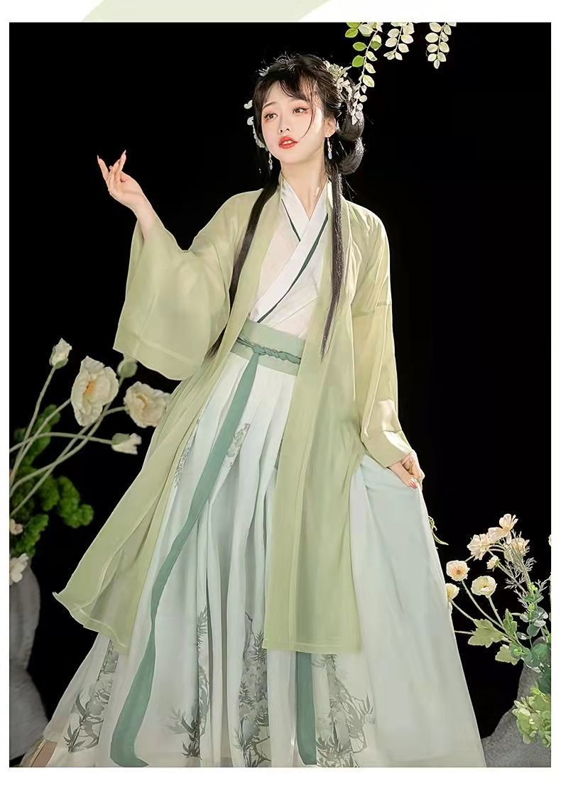 国潮-宋制成人汉服女学生中国风超仙古装交领齐腰襦裙春夏款详情12
