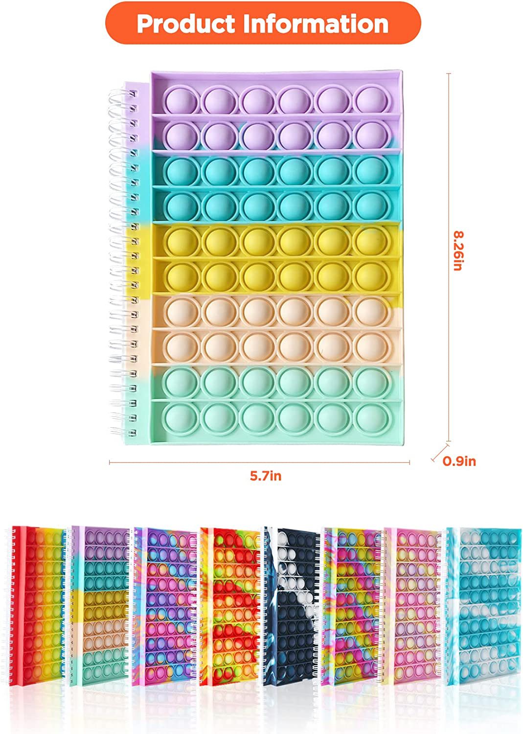 Wholesale cross-border Rainbow rodent Control Pioneer custom Unicorn stress-relieving bubble silicone loose-leaf notebook from the manufacturer pic 2