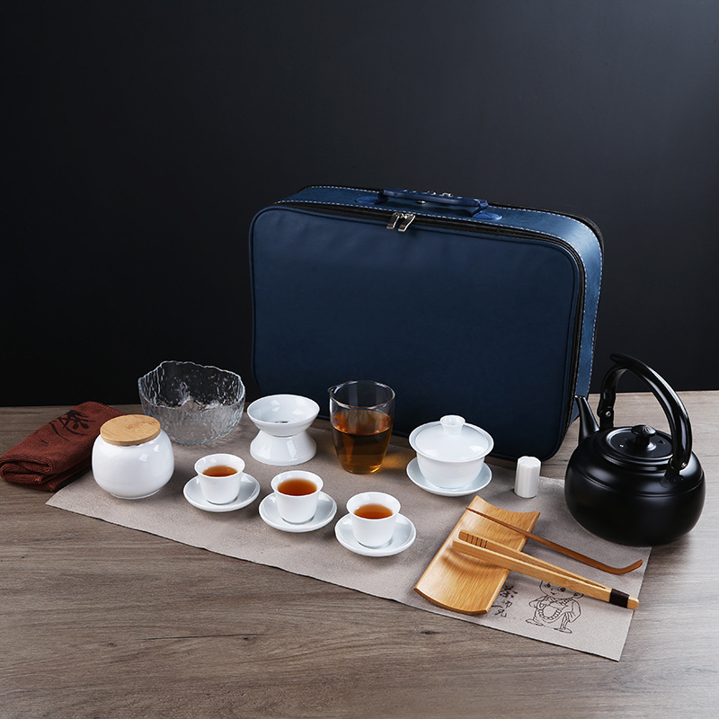 Teaching and training tea art tea set, Japanese portable travel kung fu tea set, business home, company gift logo pic 4