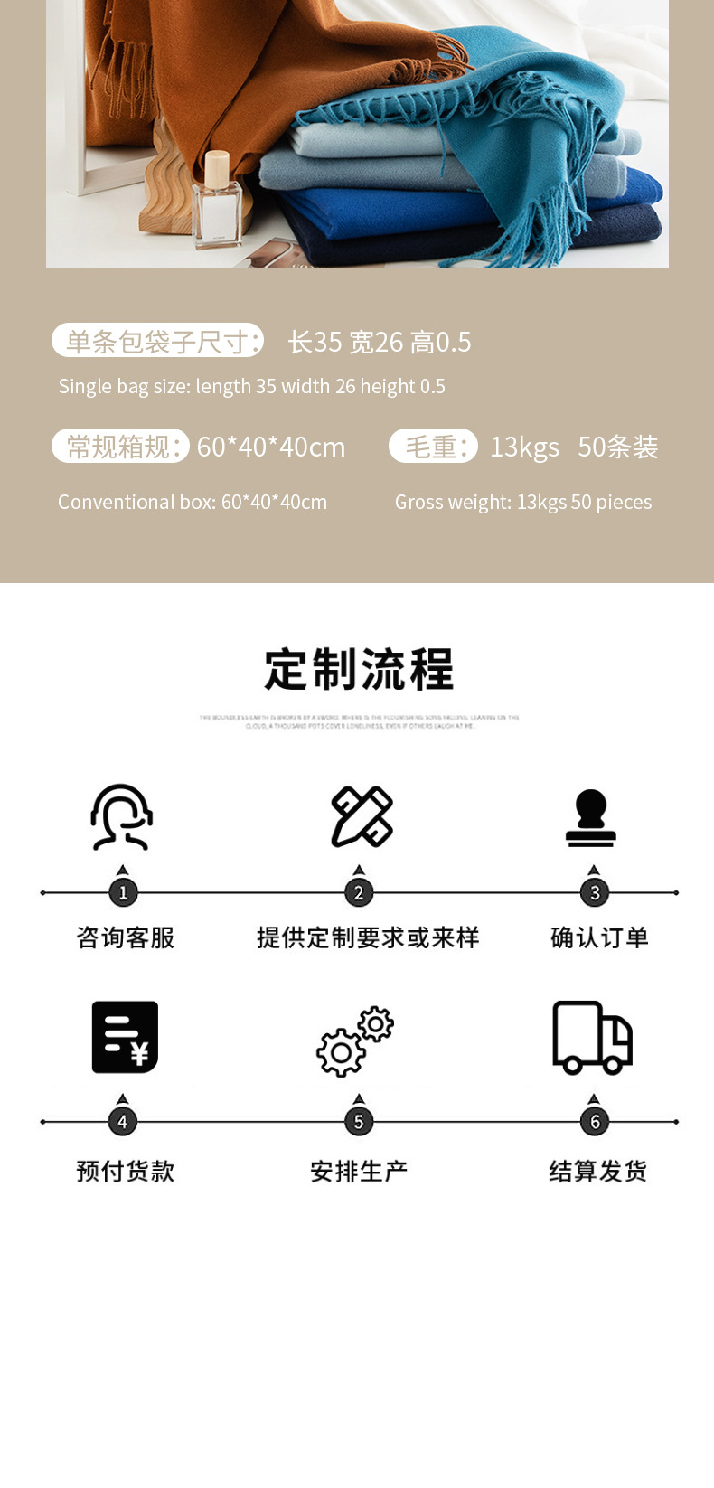 跨境欧美仿羊绒围巾披肩女冬季高级感2024新款韩系百搭女士围脖详情21