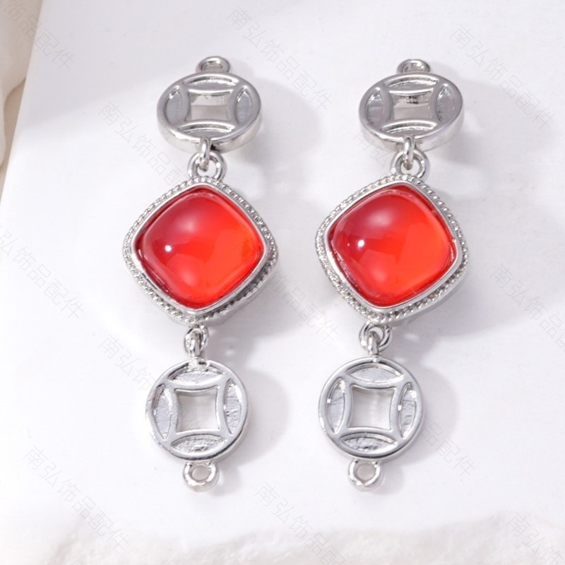 Pearl necklace clasp, copper coin imitation jade inlay clasp, press clasp, connecting clasp, sweater chain diy jewelry accessories pic 11