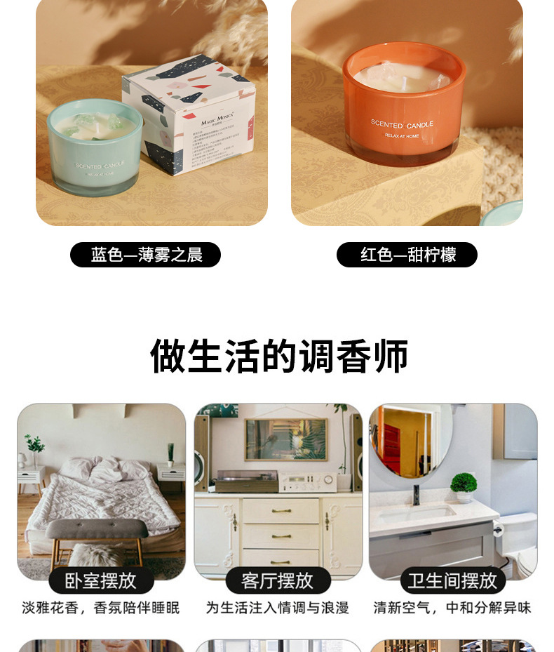 水晶石蜡烛香薰精油跨境ins香氛可爱节日礼物现货淡香空气清新详情7