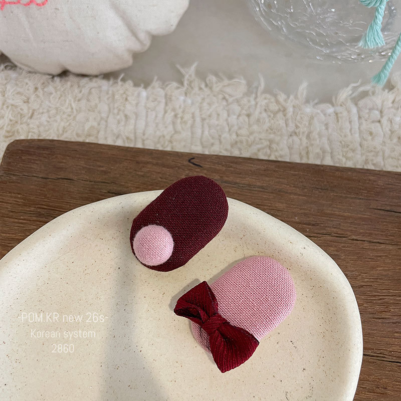 Nueva versión coreana tela oval frijoles redondos horquillas para el pelo niños hecho a mano lateral pelo roto horquillas flequillas frente broche clip accesorios para el pelo pic 8