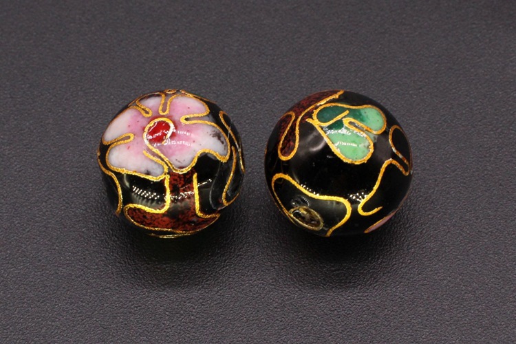 Traditional copper-based cloisonne enamel jewelry, prayer beads, chain accessories, Jingtai blue polished 12#, 14#, 16# round beads pic 5