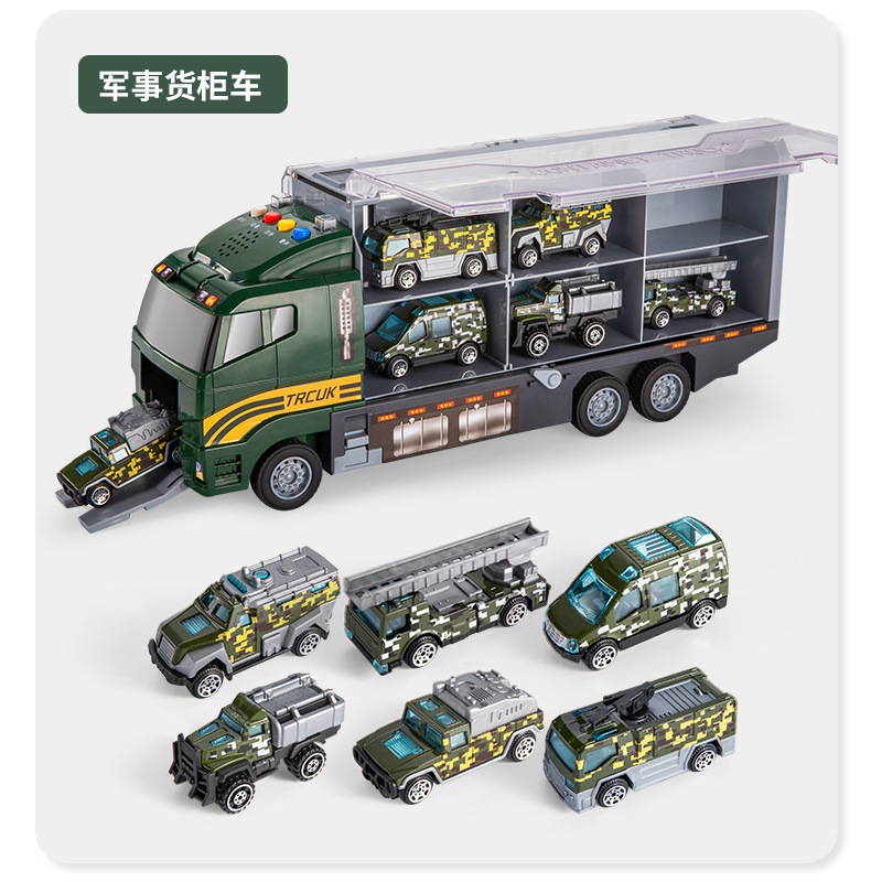 儿童玩具车模型2-3岁4宝宝仿真货柜合金小汽车男孩消防工程车套装详情18