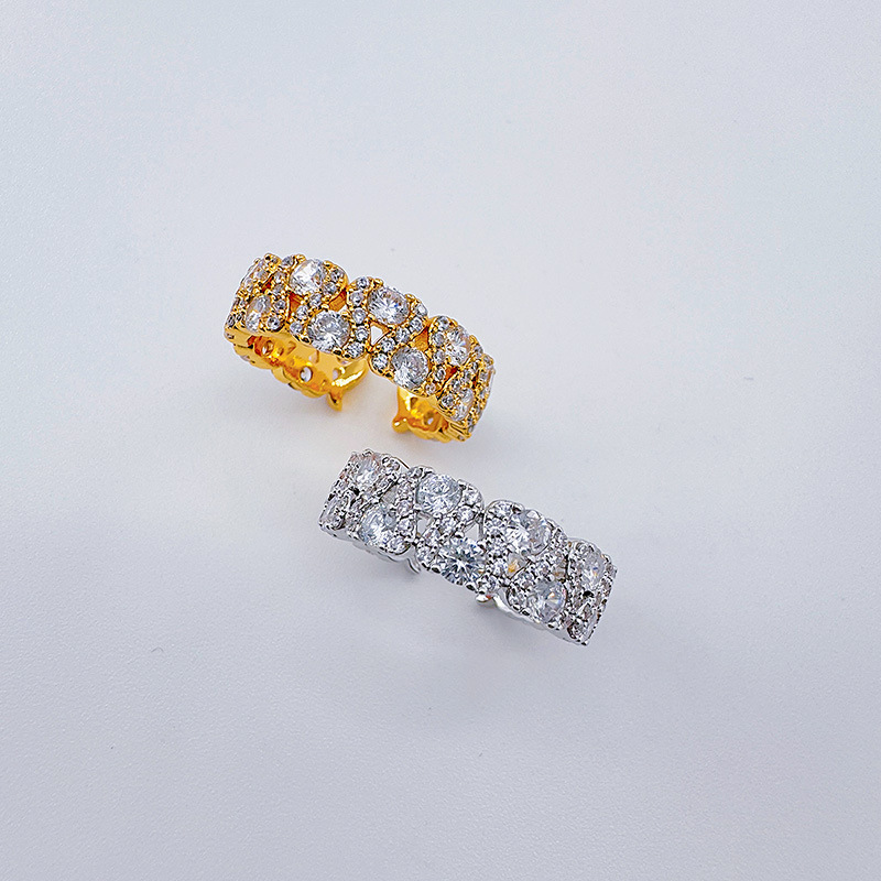 Niche diseño aperturas dedo índice anillo mujer minimalista personalidad anillo micro diamante zirconita martillo influencer en vivo accesorios pic 10
