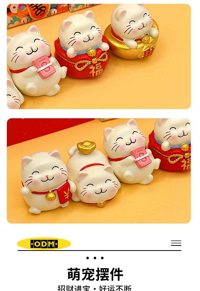 Cute cartoon Maneki Neko figurines with micro-landscapes, housewarming gifts, car-mounted desktop creative decorative items pic 6