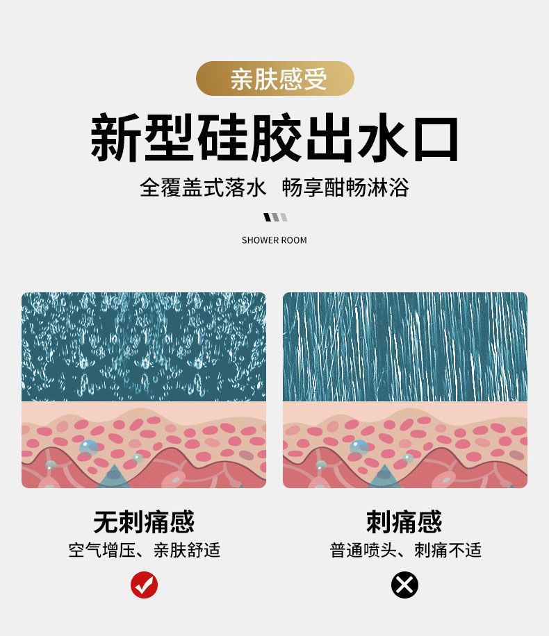 Large panel five-speed super strong showerhead, household bathroom handheld pressurized showerhead hose set pic 24