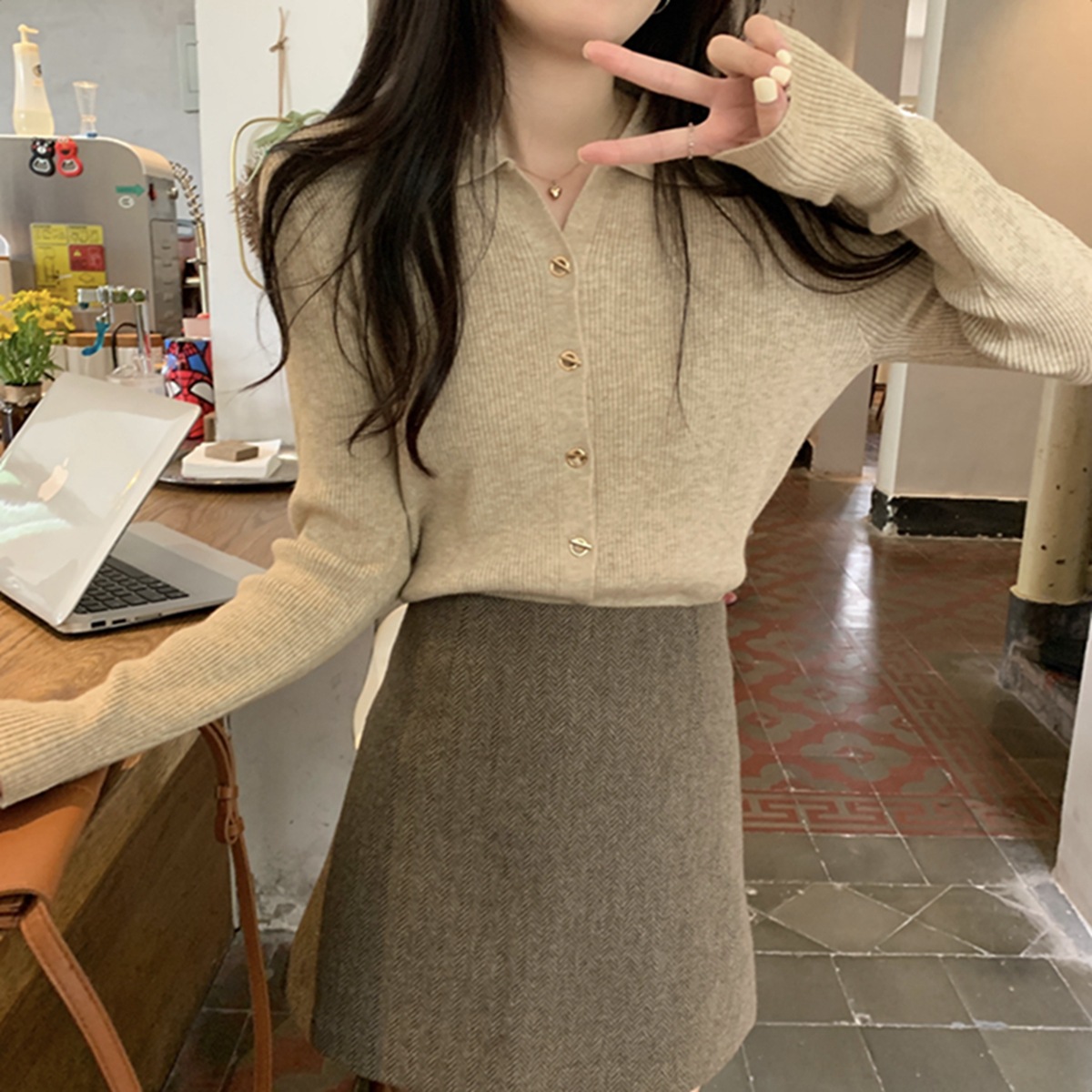 polo领内搭打底针织衫毛衣女秋冬2023新款早秋设计感别致独特上衣详情24
