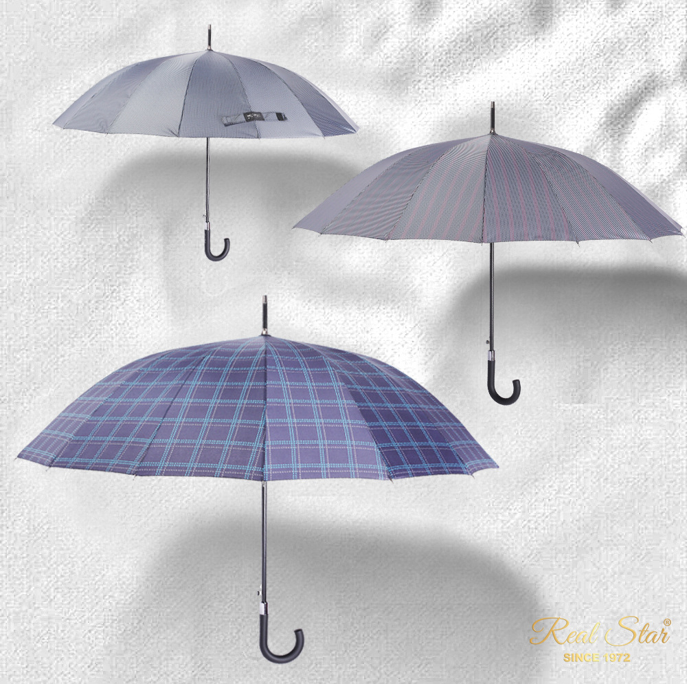 REAL STAR星宝新款男士商务伞16骨格子商务伞25寸外贸长雨伞现货详情7