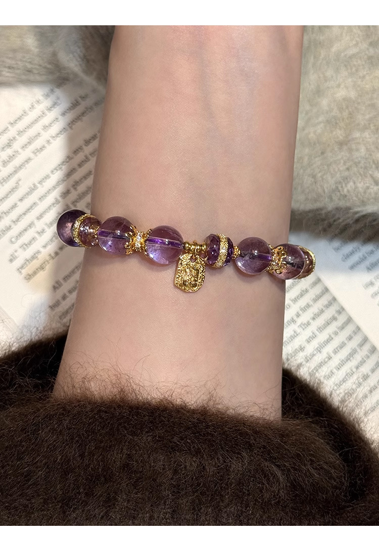 巴西紫水晶手串女手链轻奢气质网红紫气东来水晶串珠手饰生日礼物详情9