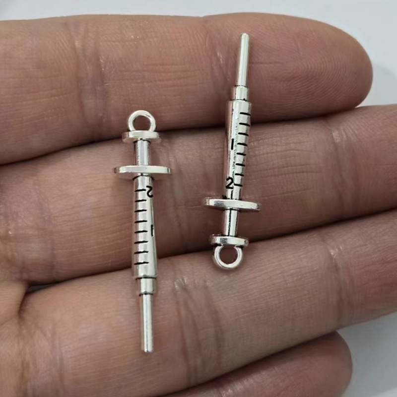 DIY饰品配件 锌合金 医疗设备用品 针筒 吊坠 钥匙扣挂件 批发详情3