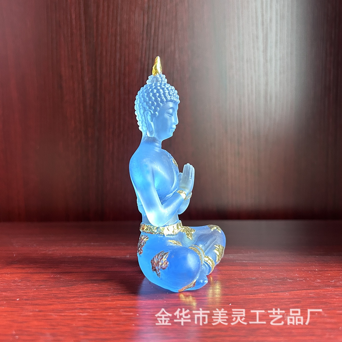 水琉璃佛像合手坐佛跨境热销禅意居家饰工艺品泰式印度佛树脂摆件详情9