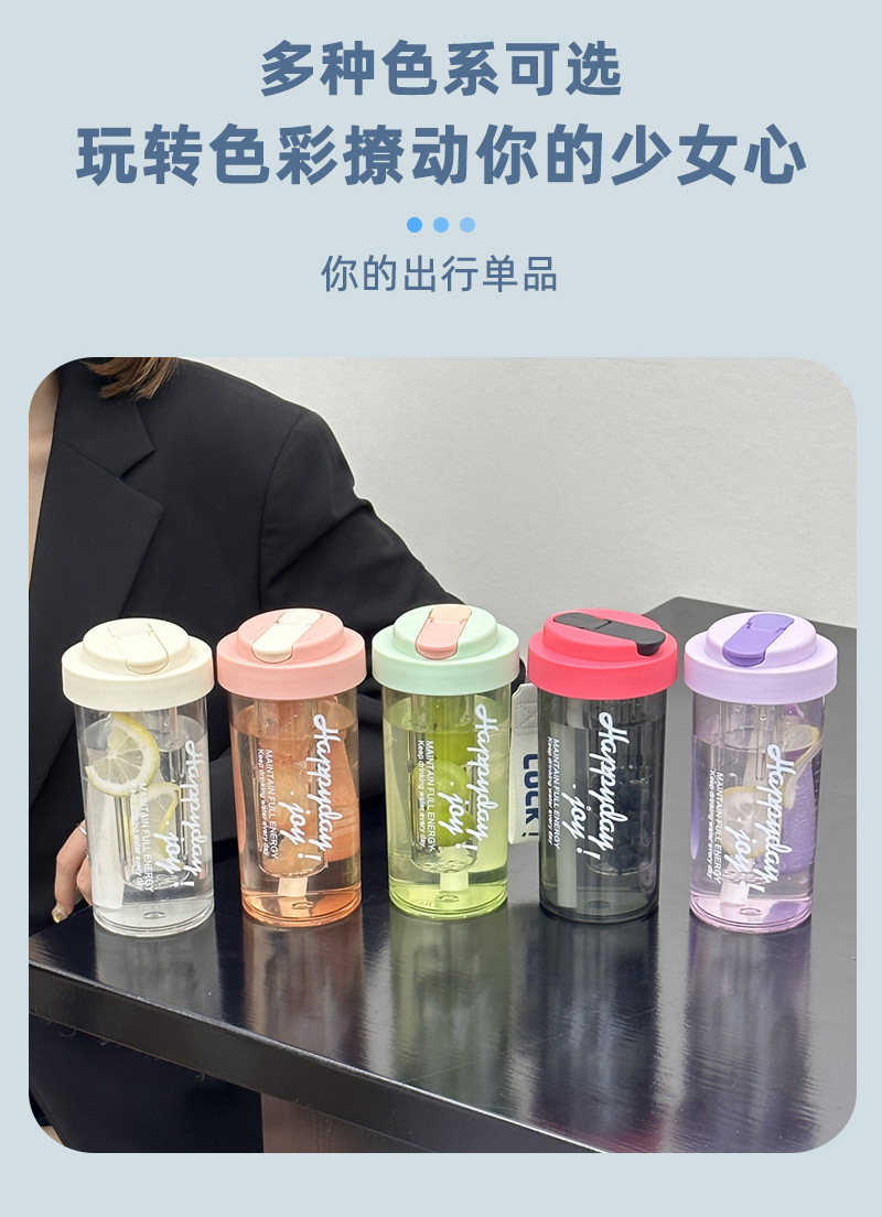 夏季水杯女ins吸管杯学生高颜值茶水分离泡茶杯子男款上班族颜控详情8