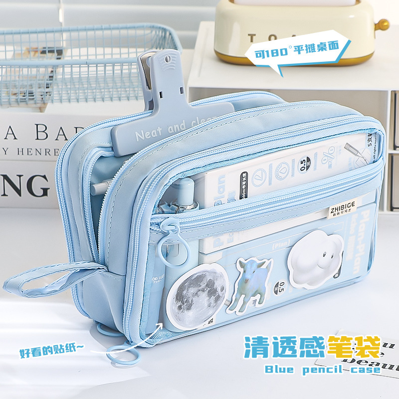 大容量透明笔袋女生小学生文具盒笔袋ins风小众巨能装痛包铅笔袋详情13