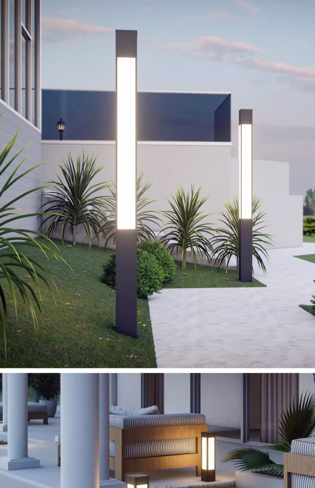 不锈钢户外景观灯柱小区路灯别墅花园庭院灯公园防水高杆灯草坪灯详情3