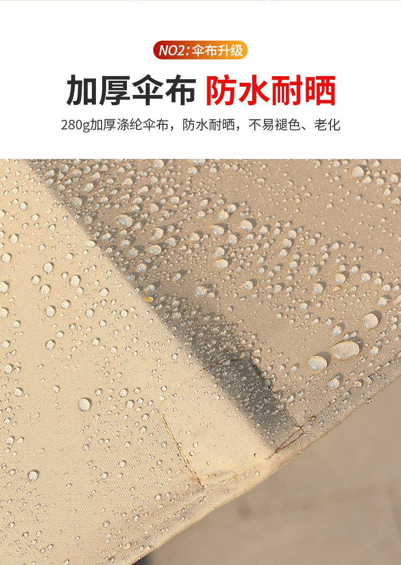 户外庭院休闲棚室外花园露营伞三头太阳伞遮阳伞中柱伞沙滩蓬批发详情7