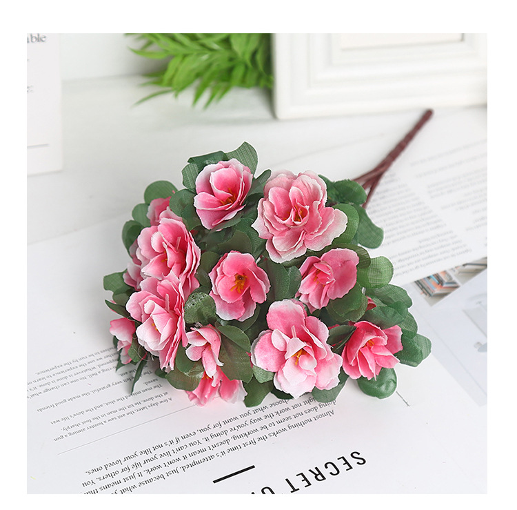 杜鹃花仿真花假花婚礼客厅装饰场景布置艺术插花户外工程办公文化仿真园艺玫瑰摆件详情9