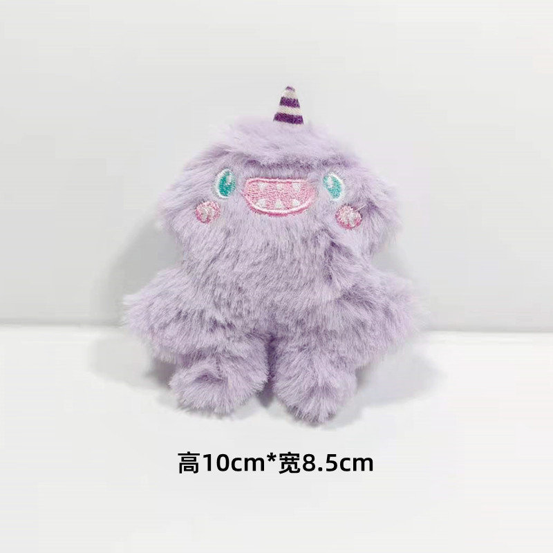 卡通毛绒独角小怪兽公仔胸针可爱日系彩色笨笨玩偶挂件装饰潮品详情21