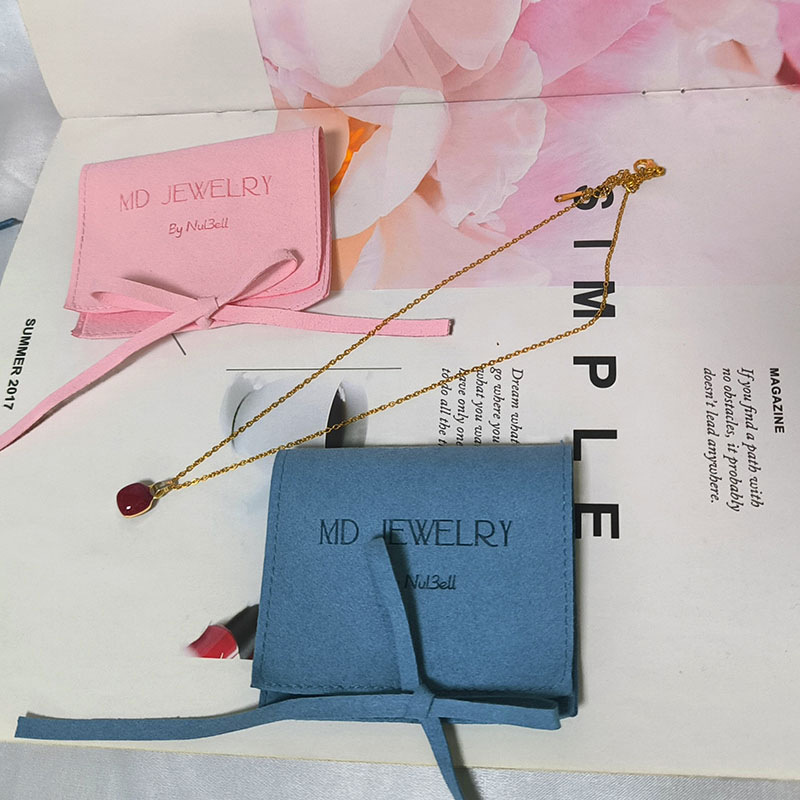 Customized LOGO jewelry storage bags, earrings, rings, cloth bags, lipstick packaging bags, bags, microfiber binding ropes, envelope bags pic 11
