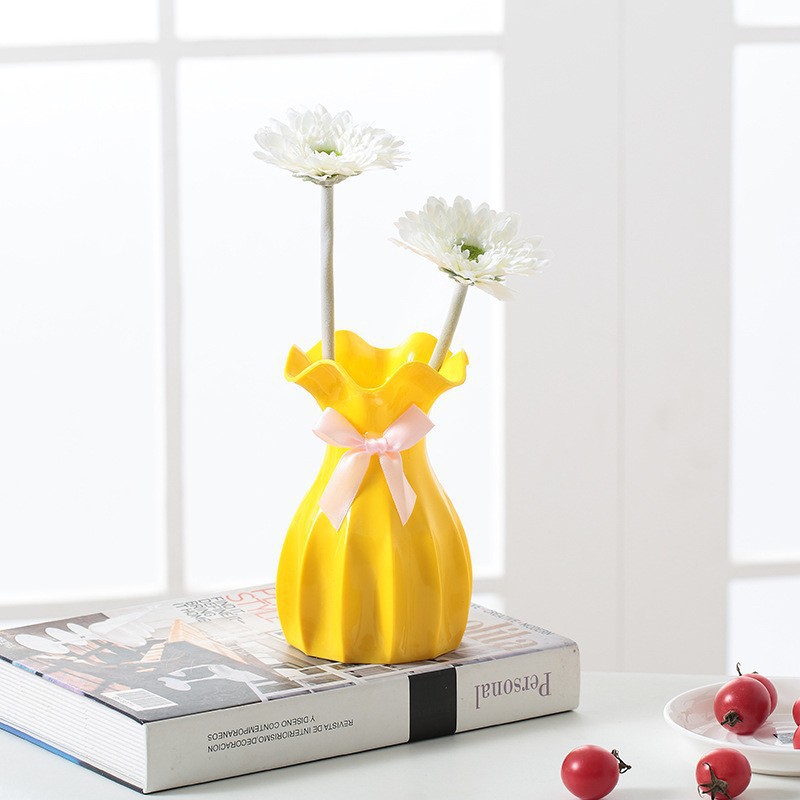 仿真花插花桌面花盆满天星干花瓶客厅插花容器摆件仿陶瓷塑料花瓶详情4