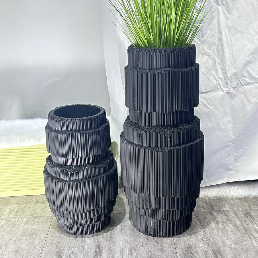 A new simple and elegant fiberglass floor-standing ceramic vase, an expensive soft decoration item for office rooms pic 6