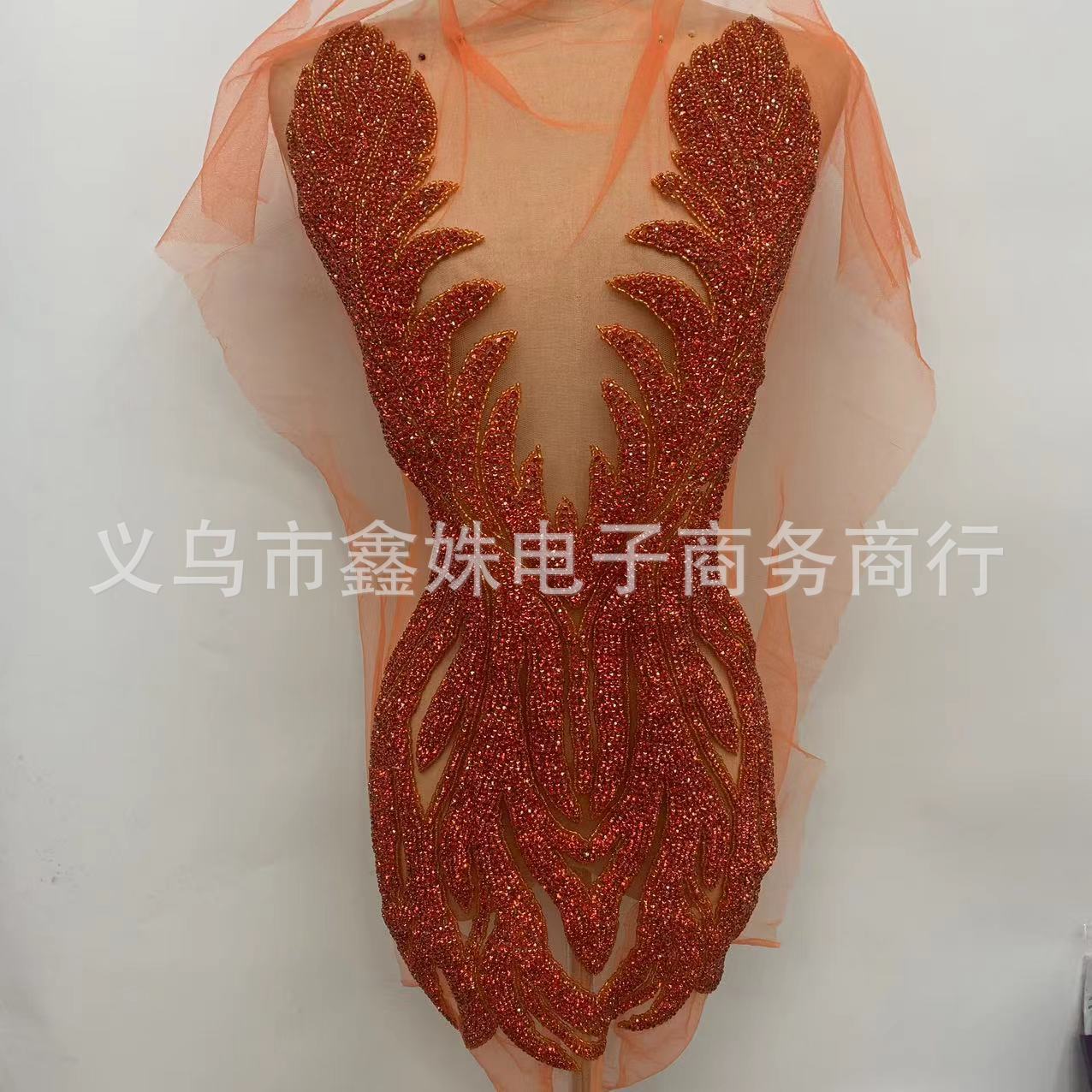 做工细腻的奢华重工水钻贴花婚纱礼服装辅料详情1