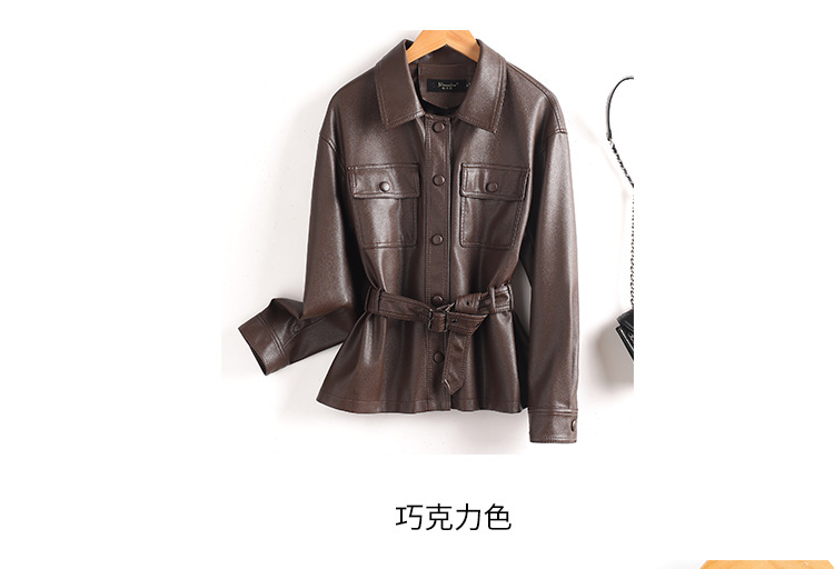 宋佳同款真皮皮衣外套女短款2025春新款时尚小个子收腰绵羊皮夹克详情6