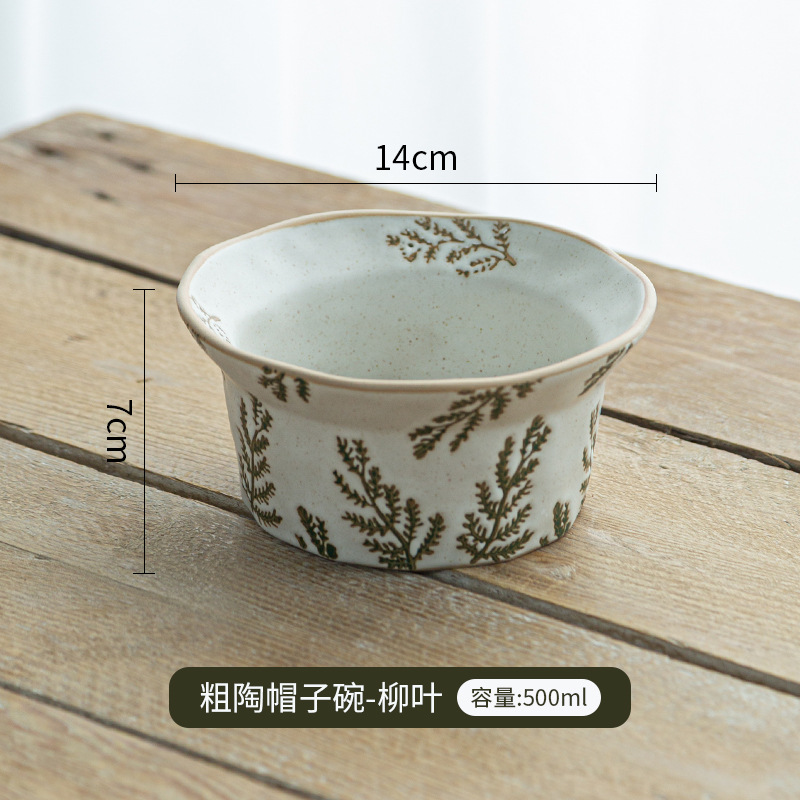 日式陶瓷米饭碗手绘釉下彩家用小碗创意甜品碗夏季沙拉碗陶土勺子详情10