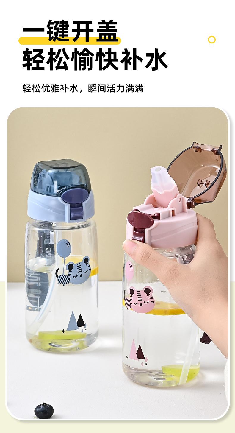 吸管水杯学生耐高温卡通可爱通用批发塑料随手杯直饮大容量水壶详情4