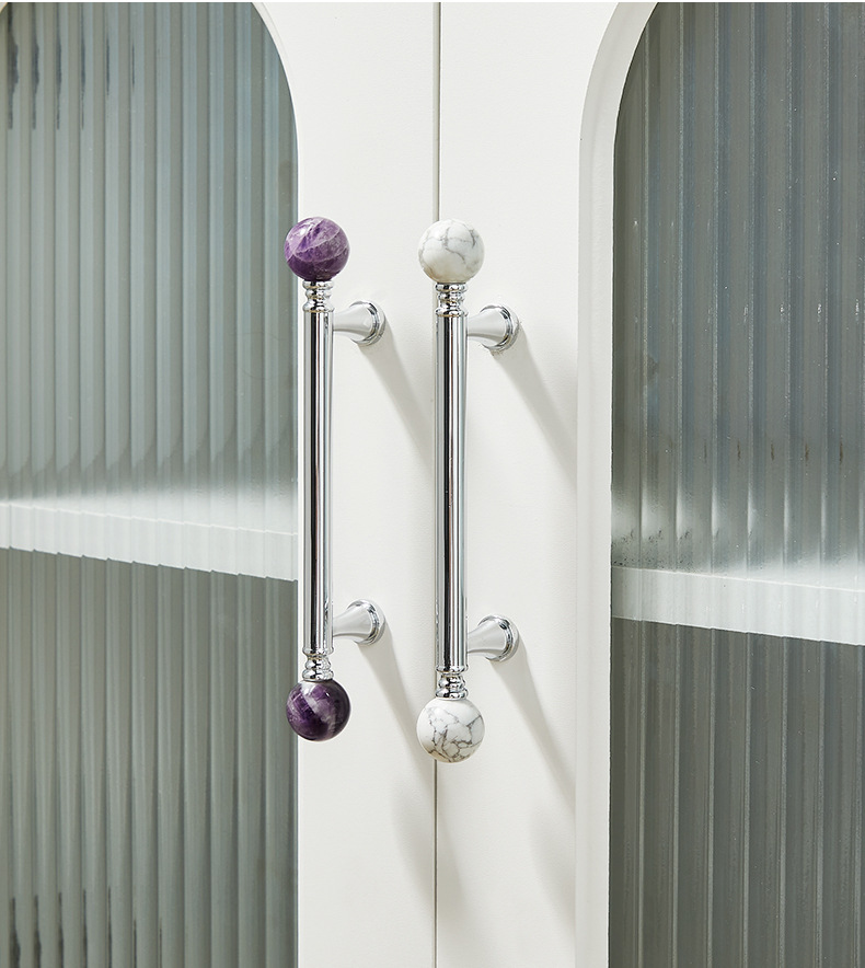 Modern, simple and durable indoor door handle with metal rod, gemstone handle and hardware pull pic 12
