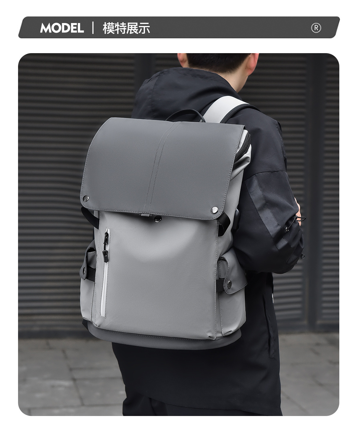 跨境新款轻便双肩背包男士商务休闲电脑包防水旅行包潮学生书包女详情23