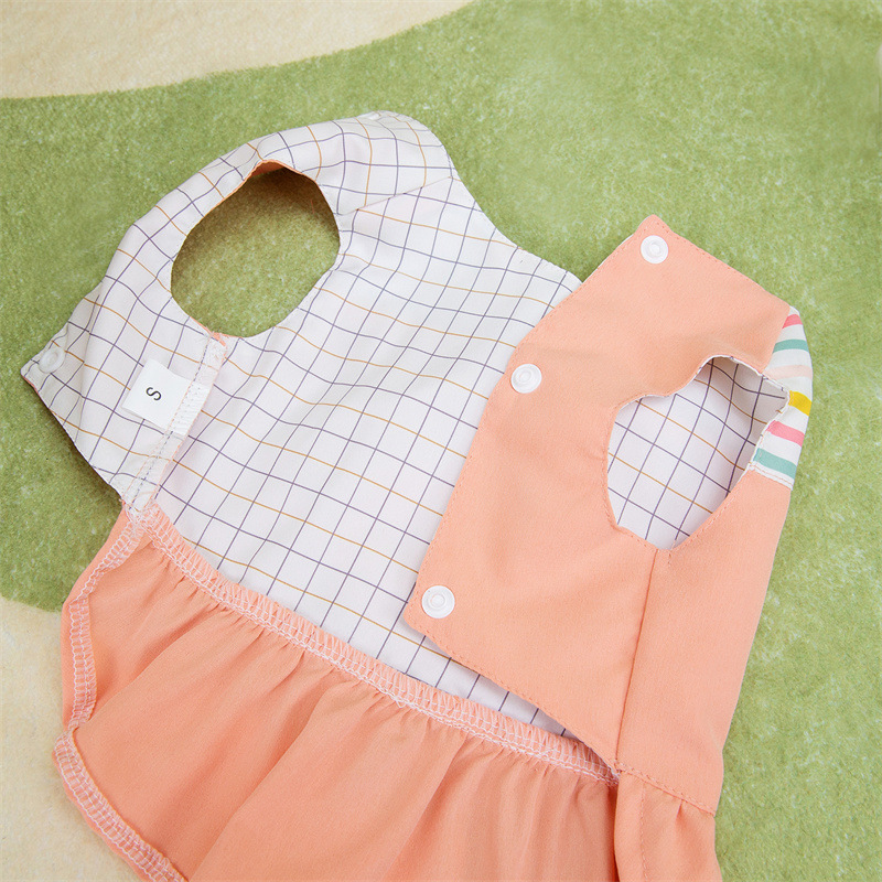 狗衣服春夏新款泰迪比熊贵宾夏季简洁方领兔子牵引裙宠物衣服批发详情13